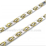 Men's Titanium Gold Half Crescent Necklace