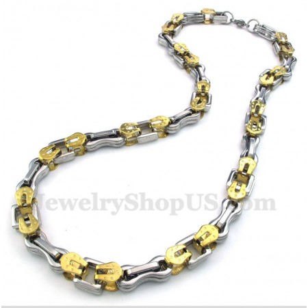 Men's Titanium Gold Layered Necklace