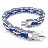 Men's Titanium Blue Rubber Bracelet