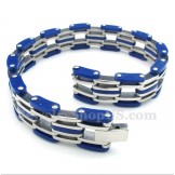 Men's Titanium Blue Rubber Bracelet