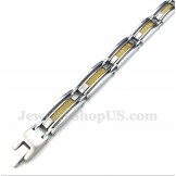 Men's Titanium Gold Cable Bracelet