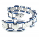 Men's Titanium Blue Rubber Bracelet
