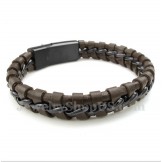 Men's Titanium Leather Bracelet