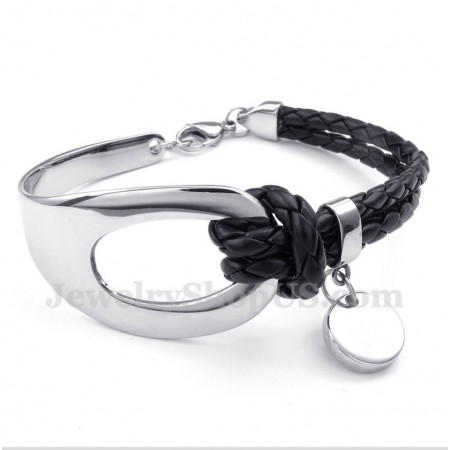 Men's Titanium Leather Bracelet