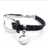 Men's Titanium Leather Bracelet