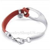 Men's Titanium Leather Bracelet