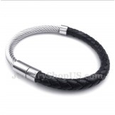 Men's Titanium Leather Bracelet