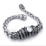 Men's Titanium Casted White Diamond Bracelet
