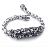 Men's Titanium Casted Skull Bracelet
