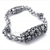 Men's Titanium Casted Skull Bracelet