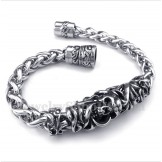 Men's Titanium Casted Skull Bracelet