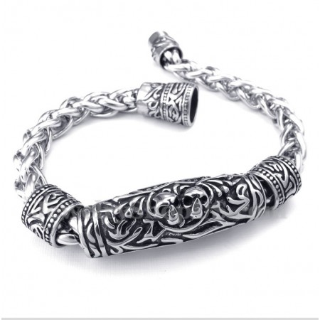 Men's Titanium Casted Skull Bracelet