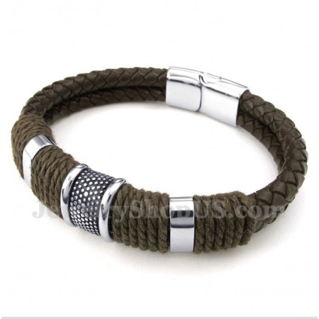Men's Titanium Leather Bracelet