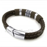 Men's Titanium Leather Bracelet