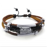 Men's Titanium Leather Bracelet