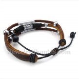 Men's Titanium Leather Bracelet