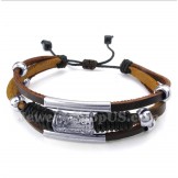 Men's Titanium Leather Bracelet