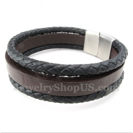 Men's Titanium Leather Bracelet