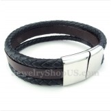 Men's Titanium Leather Bracelet