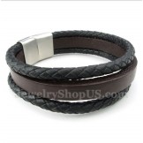 Men's Titanium Leather Bracelet