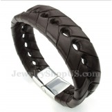 Men's Titanium Leather Bracelet
