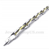 Men's Titanium Gold Wave Bracelet