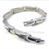 Men's Titanium Gold Wave Bracelet