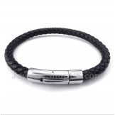 Men's Titanium Leather Bracelet