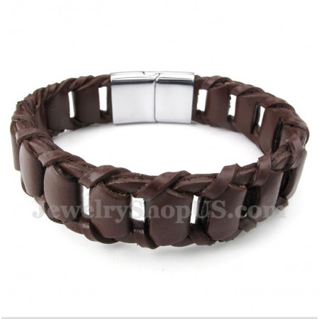 Men's Titanium Leather Bracelet