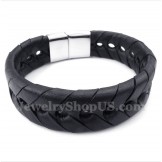 Men's Titanium Leather Bracelet