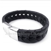 Men's Titanium Leather Bracelet