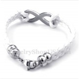 Men's Titanium Infinity Symbol Leather Bracelet