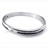 Men's Titanium Black Cable Diamond Bracelet