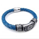 Men's Titanium Leather Bracelet