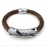Men's Titanium Leather Bracelet