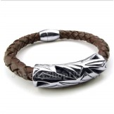 Men's Titanium Leather Bracelet