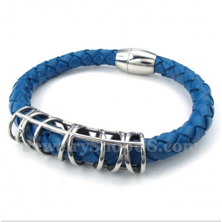 Men's Titanium Leather Bracelet
