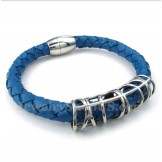 Men's Titanium Leather Bracelet