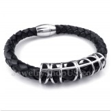 Men's Titanium Leather Bracelet