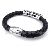Men's Titanium Leather Bracelet