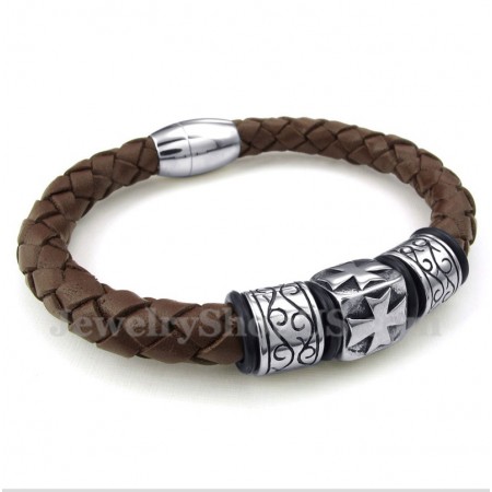 Men's Titanium Leather Bracelet