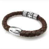 Men's Titanium Leather Bracelet