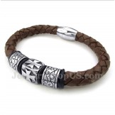 Men's Titanium Leather Bracelet