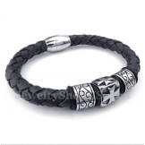 Men's Titanium Leather Bracelet