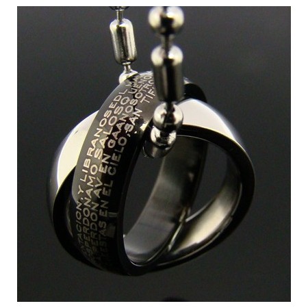 Man Unique Cross Bible Hoop Pure Titanium Pendant Necklace