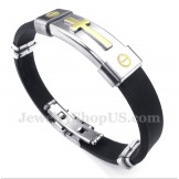 Men's Titanium Rubber Cross Bracelet