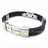 Men's Titanium Rubber Cross Bracelet