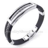 Men's Titanium Rubber Cable Bracelet