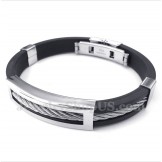 Men's Titanium Rubber Cable Bracelet