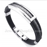 Men's Titanium Rubber Cable Bracelet